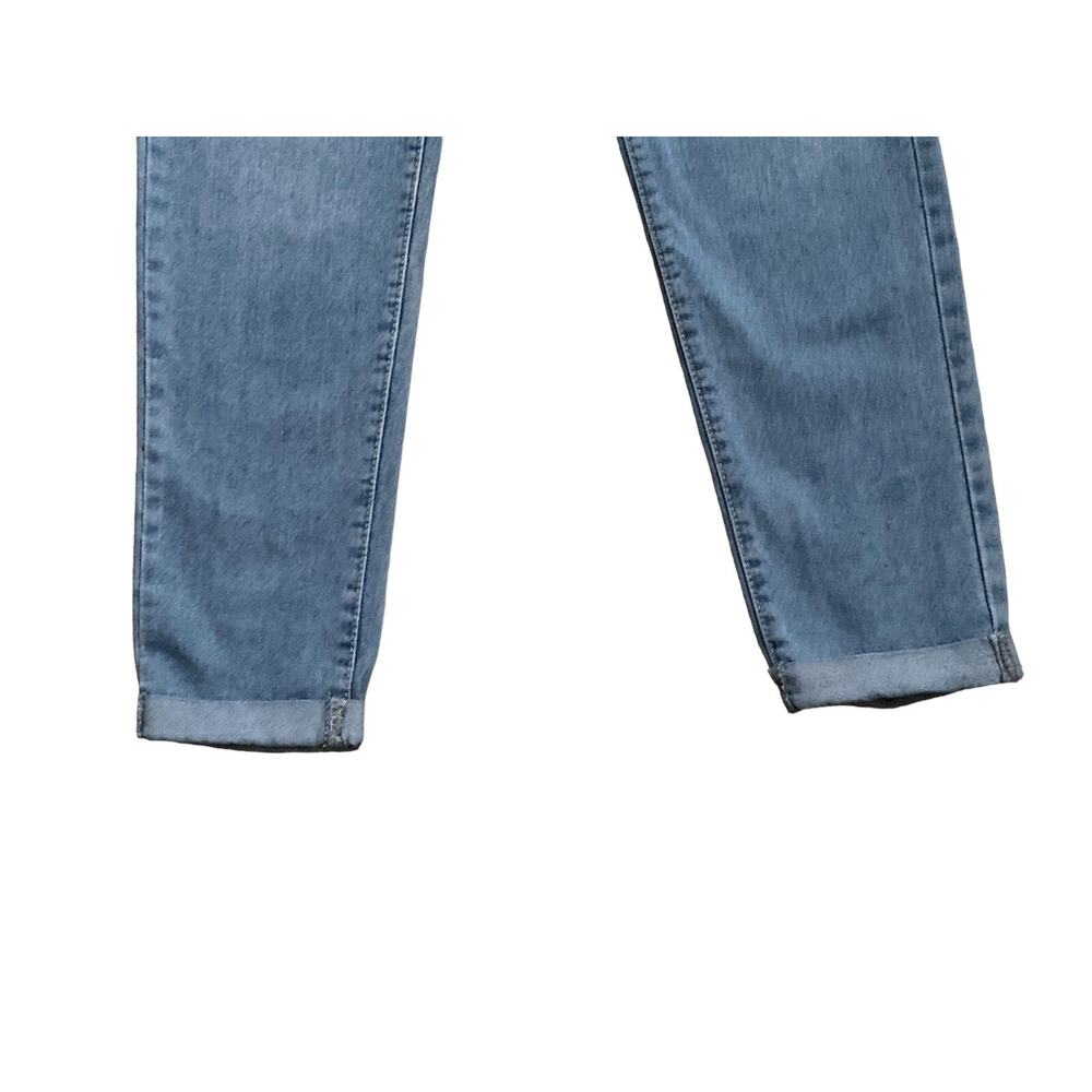 Shein Paperbag Waist Jeans Womens M Blue Belted High Rise Tapered 28.5" Inseam - Picture 5 of 6